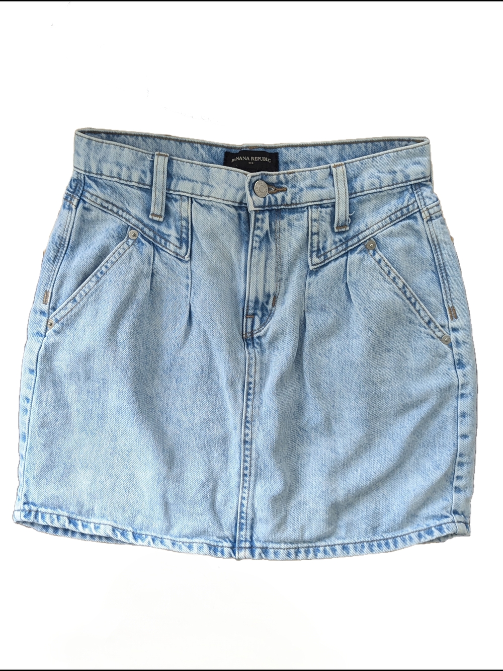 Banana Republic Light Stone/ Acid Wash Denim Jean Mini Skirt
